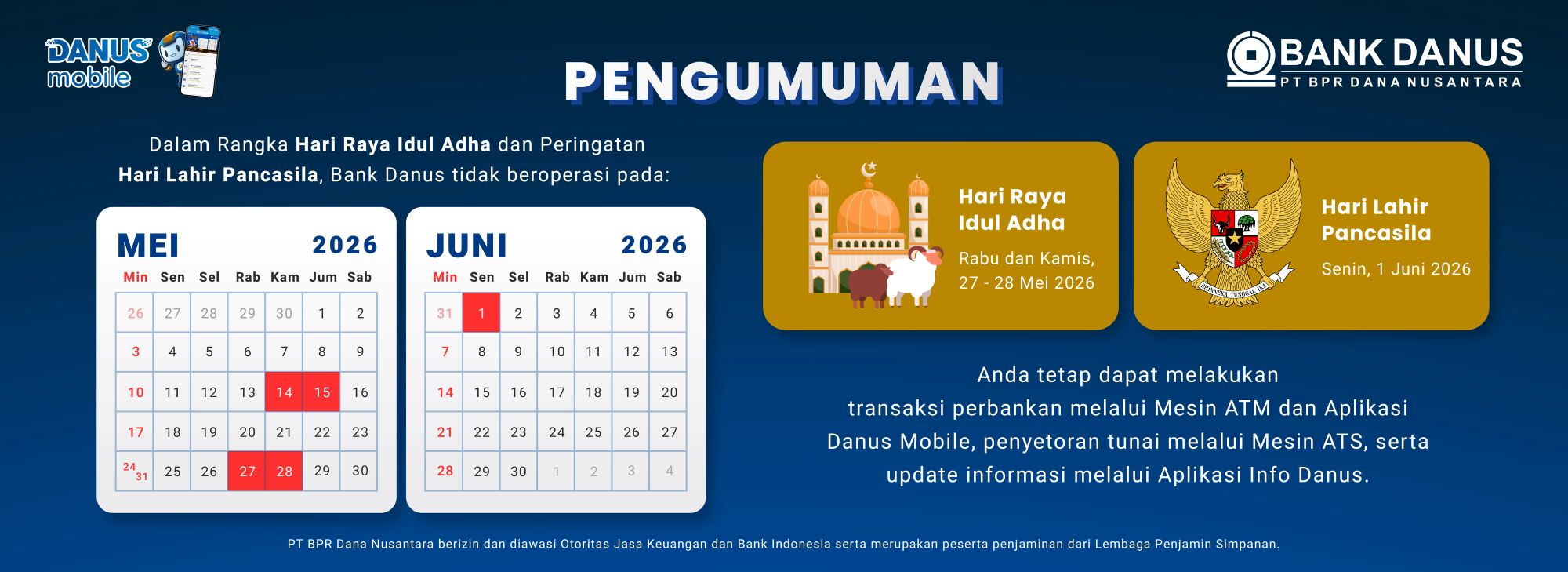 Pengumuman Libur Idul Adha dan Pancasila 2026