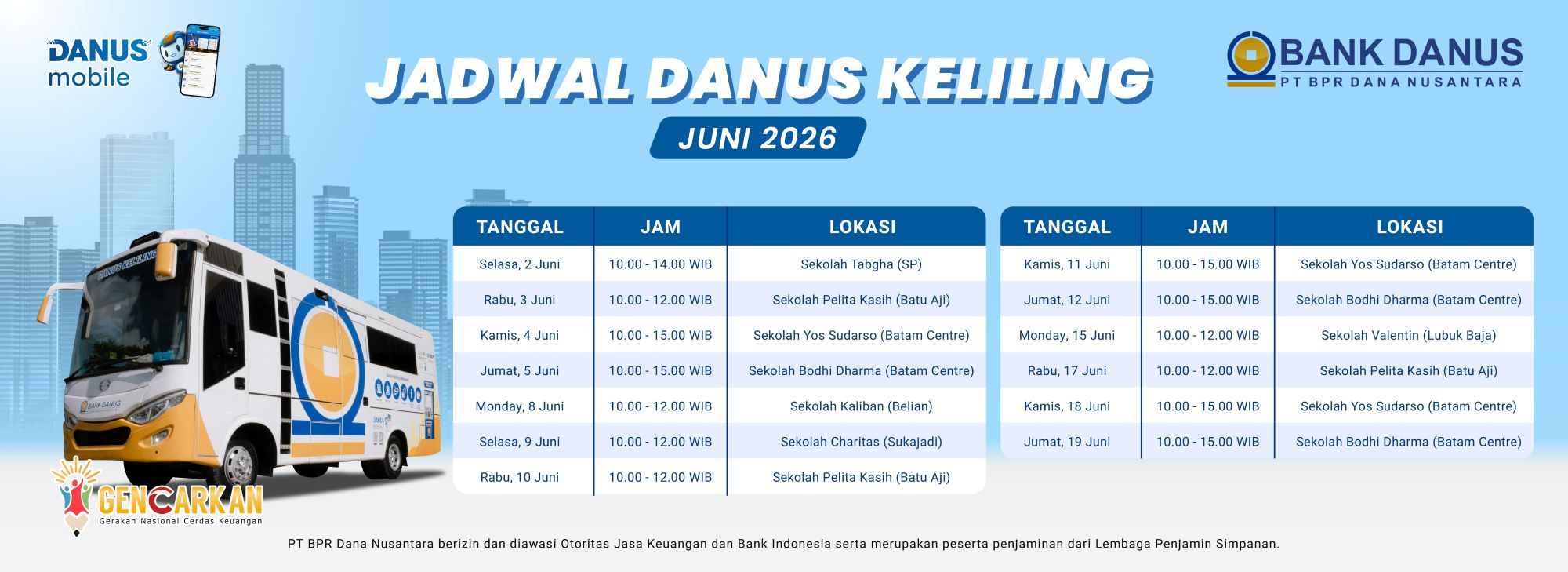 Jadwal Danus Keliling Juni 2026